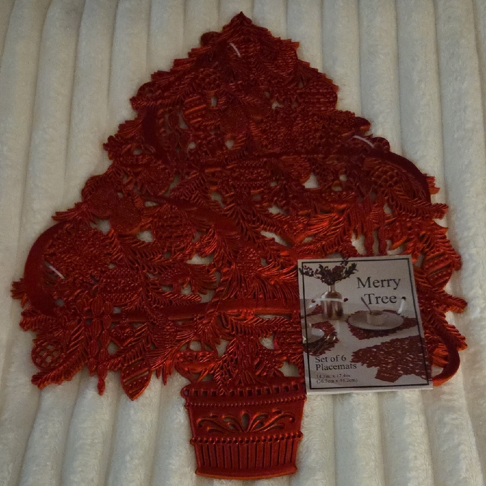 Merry Tree Red Placemats Set of 6